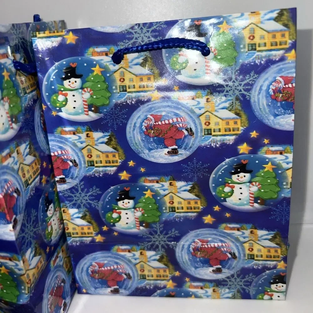 12 Pack‎ Christmas Treat Bags Cute Patterns with Gift Tags for Christmas Holiday